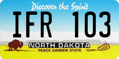 ND license plate IFR103