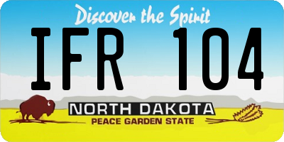ND license plate IFR104