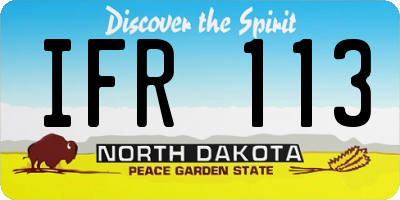 ND license plate IFR113