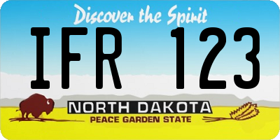 ND license plate IFR123