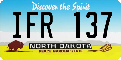 ND license plate IFR137