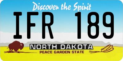 ND license plate IFR189