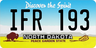 ND license plate IFR193