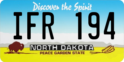 ND license plate IFR194