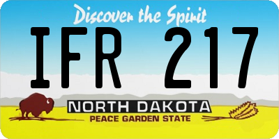 ND license plate IFR217