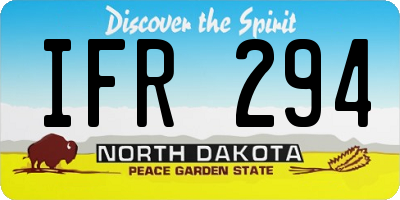 ND license plate IFR294