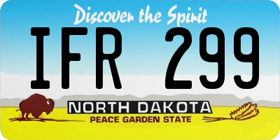 ND license plate IFR299