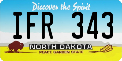 ND license plate IFR343