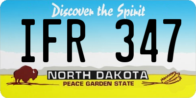 ND license plate IFR347