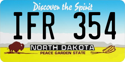ND license plate IFR354