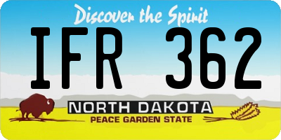 ND license plate IFR362