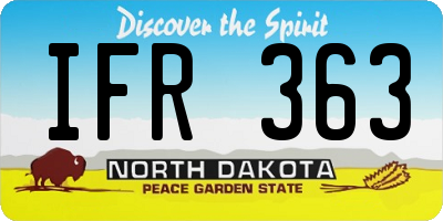 ND license plate IFR363
