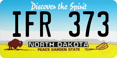 ND license plate IFR373