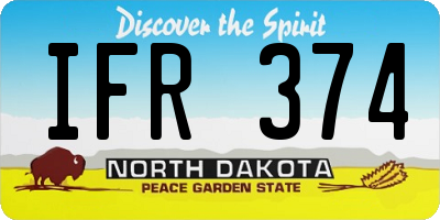 ND license plate IFR374
