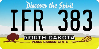 ND license plate IFR383