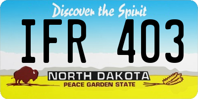 ND license plate IFR403