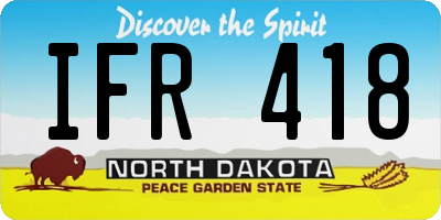 ND license plate IFR418