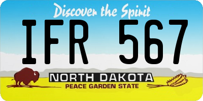 ND license plate IFR567