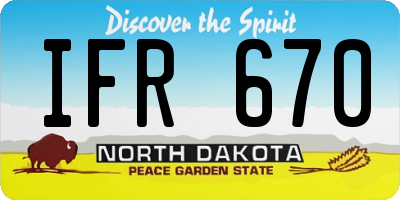 ND license plate IFR670