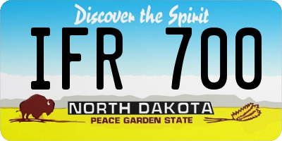 ND license plate IFR700