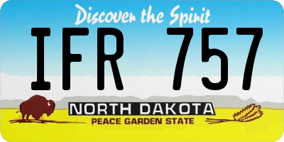 ND license plate IFR757