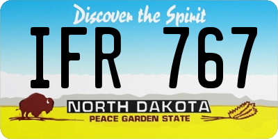 ND license plate IFR767