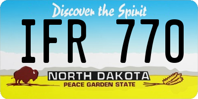 ND license plate IFR770