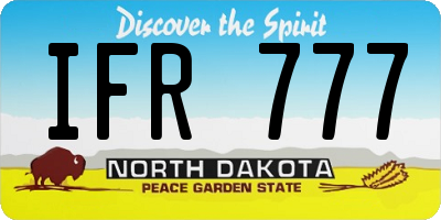 ND license plate IFR777