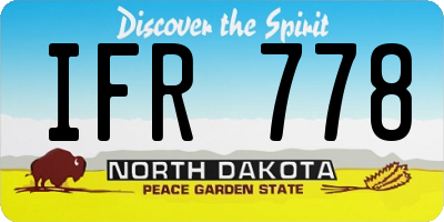 ND license plate IFR778
