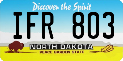 ND license plate IFR803