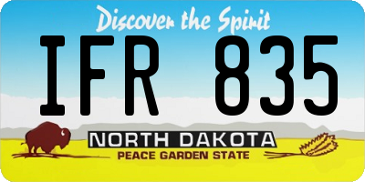 ND license plate IFR835