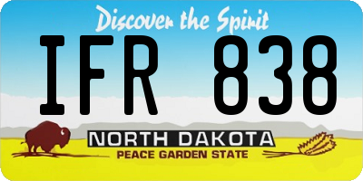 ND license plate IFR838