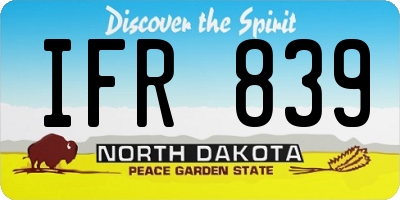 ND license plate IFR839