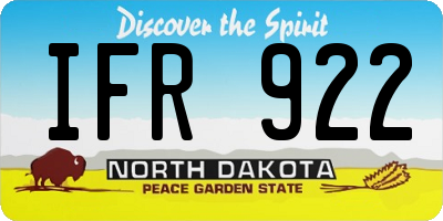 ND license plate IFR922