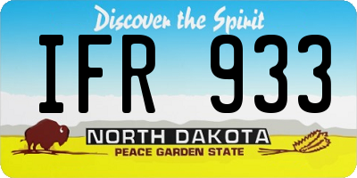 ND license plate IFR933