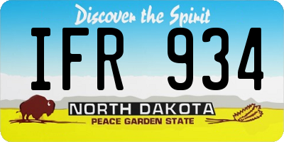 ND license plate IFR934