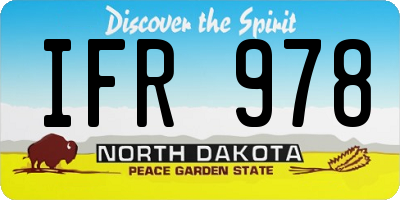 ND license plate IFR978