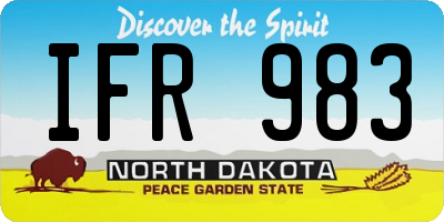 ND license plate IFR983