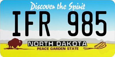 ND license plate IFR985