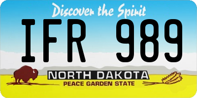 ND license plate IFR989