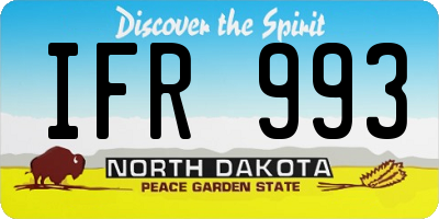 ND license plate IFR993