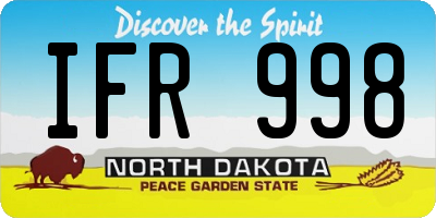ND license plate IFR998