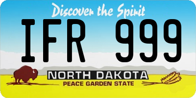 ND license plate IFR999