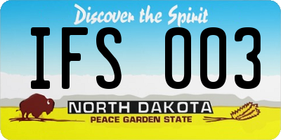 ND license plate IFS003
