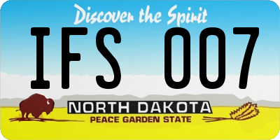 ND license plate IFS007