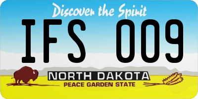 ND license plate IFS009