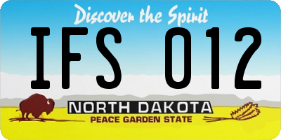 ND license plate IFS012
