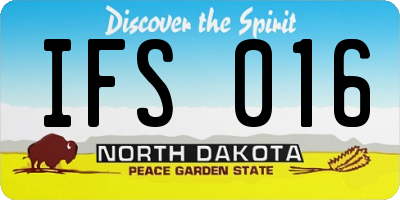 ND license plate IFS016
