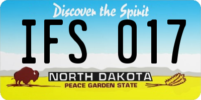 ND license plate IFS017