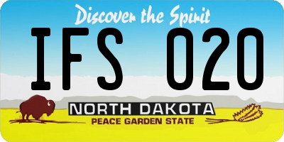 ND license plate IFS020